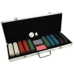 Pokerová súprava v kufríku 500 žetónov 2 balíčky kariet