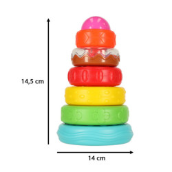 Pyramídová veža vzdelávacie zmyslové puzzle farebné Montessori