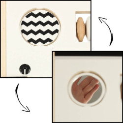 Drevené detské chodítko s interaktívnymi prvkami