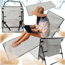 Plážové ležadlo s opierkou 150x47x48cm sivé