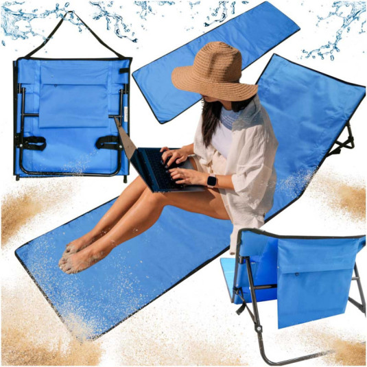 Plážové ležadlo s opierkou chrbta skladacie 150x47x48cm