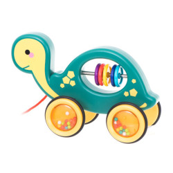 Drevená hrkálka na šnúrke mobilná korytnačka