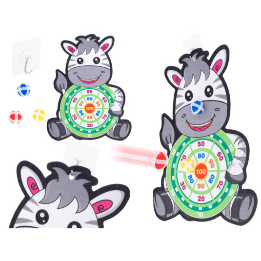 Šípky na suchý zips bezpečný terč- Zebra