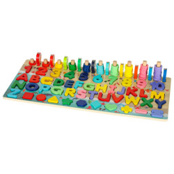 Drevené počítacie koliesko rybárskej abecedy