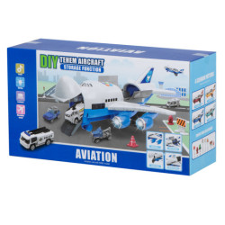 Lietadlo Transporter + 6 áut polícia bočná/čelná