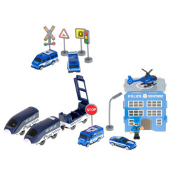 Elektrické vlakové policajné autá 92 prvkov ~300cm