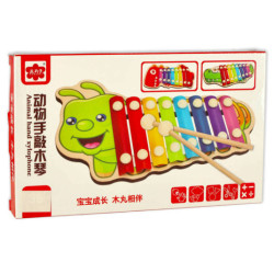 Farebný drevený cimbal pre deti krokodíl