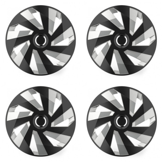 Puklice pre Škoda 16 Vector RC black and silver