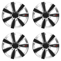 Puklice pre Škoda 16 GTX CARBON silver/black