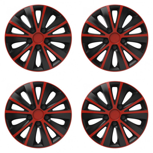 Puklice pre Škoda 16 RAPIDE red and black