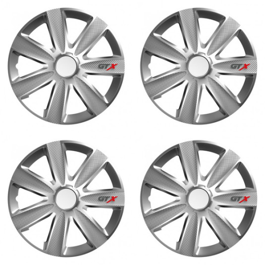 Puklice pre Škoda 14 GTX CARBON silver