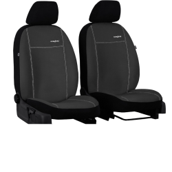 Poťahy pre ŠKODA RAPID (integrované hlavové opierky) II 1+1 (od 2012) Comfort (Alcantara) tmavo šedá (vyp)