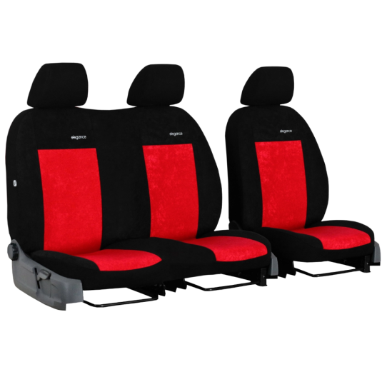 Poťahy pre CITROËN Berlingo 2+1 III (od 2018) Elegance (velour-velour) červená (vyp)