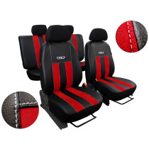 Autopoťahy ŠKODA FABIA III HTB (2014-2021) GT Alcantara a eko koža červená (vyp)