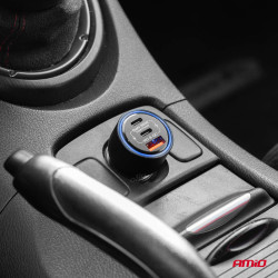 Nabíjačka do auta 2x USB C port + USB A port 12/24V 95W