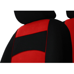 Autopoťahy Tuning 100% červeno-čierne (velour-textil)