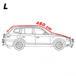 Autoplachta proti krupobitiu SUV L 480x193x155cm + bavlna rozbalena