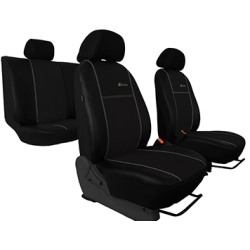 Poťahy pre NISSAN NAVARA NP300 IV (od 2015) Exclusive Alcantara (Alcantara-koža) čierna (vyp)