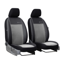 Poťahy pre VOLKSWAGEN Crafter 1+1 (od 2017) Exclusive Alcantara (Alcantara-koža) slabo sivá (vyp)