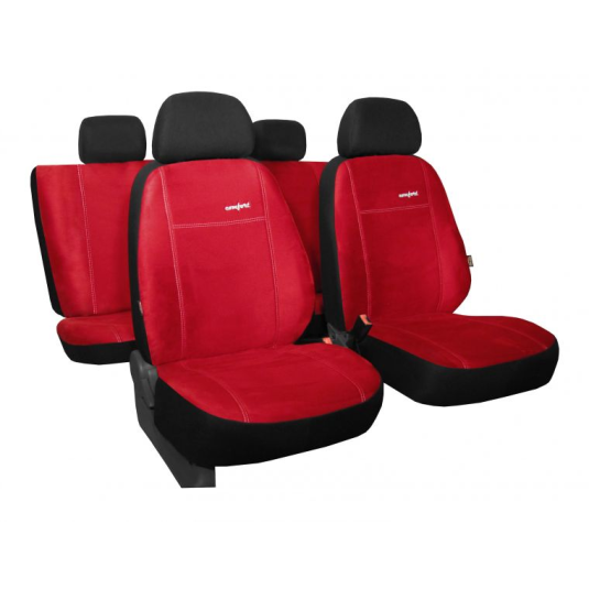 Poťahy pre CITROËN C4 3dverové I (2004-2010) Comfort (Alcantara) červená (vyp)