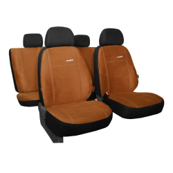 Poťahy pre Škoda Superb sedan facelift III (od 2019) Comfort (Alcantara) hnedá (vyp)
