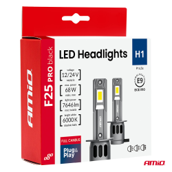 LED žiarovky hlavného svietenia Séria F25 PRO BLACK FULL CANBUS H1 68W 12V 24V