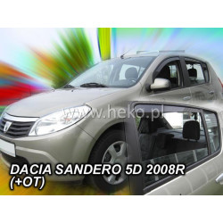 Deflektory DACIA Sandero 5D (+zadné) (2008-2012)