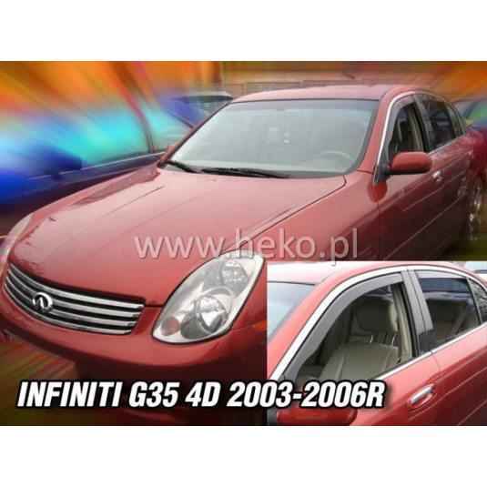 Deflektory INFINITI G35 4D (+zadné) (2003-2006)