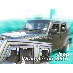 Deflektory JEEP Wrangler 5D (+zadné) (od 2007)