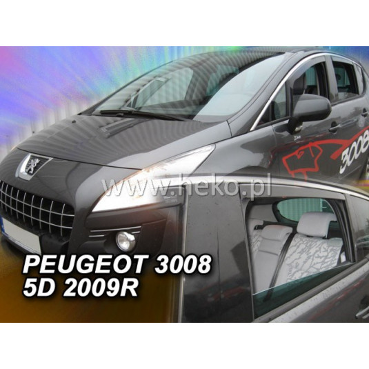 Deflektory PEUGEOT 3008 5D (+zadné) (2009-2016)