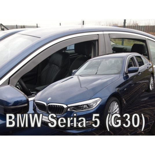 Deflektory BMW 5 G30 4D (+zadné) (od 2017)