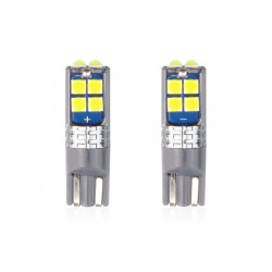 Žiarovky LED CANBUS 10SMD 3030 T10 W5W White 12V/24V (2ks)