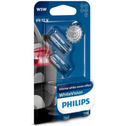 Žiarovky Philips W5W 12V WhiteVision blister twin-farba-extra biela 2ks