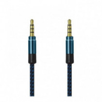 AUX kábel 2 x 3,5mm jack, modrý, 1,5 m