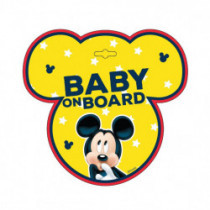 Tabuľka do auta - Dieťa v aute - BABY ON BOARD MICKEY