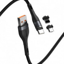 BASEUS USB kábel Fast 4v1 / USB kábel k USB-C / Lightning / Micro 3A 100 cm, čierno-sivý