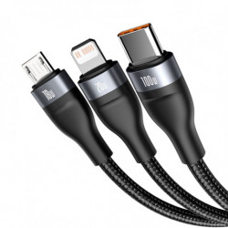 Kábel USB 3v1 Baseus Flash Serie, čierny
