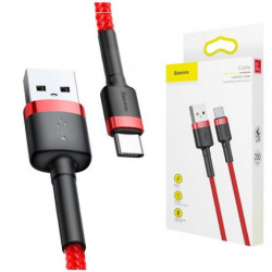 Kábel USB na USB-C BASEUS Cafule 1,5A 100cm červený