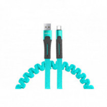 Pružinový kábel USB+USB-C 120cm FullLINK UC-14