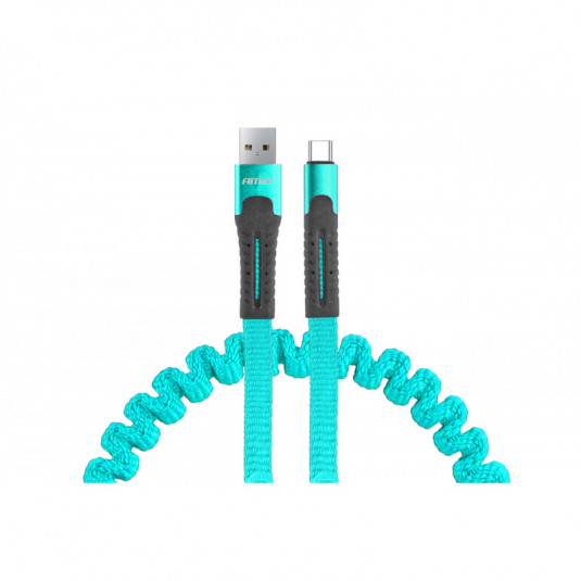 Pružinový kábel USB+USB-C 120cm FullLINK UC-14
