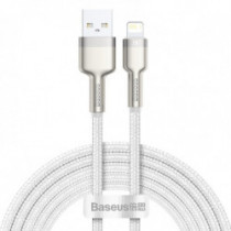 USB kábel Lightning Baseus Cafule, biely 2,4A 200 cm