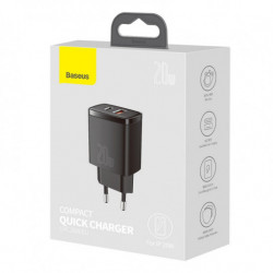Nabíjačka Baseus Compact Quick Charger, USB, USB-C, 20W