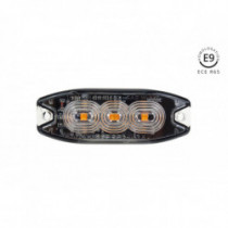 Výstražné osvetlenie oranžové 3x3W LED R65 R10 12/24V IP67