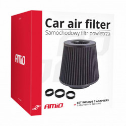 Kužeľový vzduchový filter čierny + 3 adaptéry