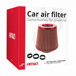 Vzduchový filter kužeľový + 3 adaptéry ČERVENÝ