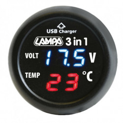 Digitálny voltmeter 12/24V s teplomerom a USB výstupom