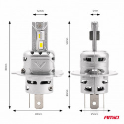 LED žiarovky hlavného svietenia H4 X2 Series AMiO (+canbus)