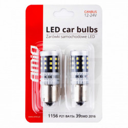 LED žiarovky CANBUS 2016 39SMD 1156 BA15S P21W R10W R5W White 12V/24V