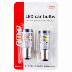 LED žiarovky CANBUS 3020 24SMD 1157 BAY15D P21/5W White 12V/24V