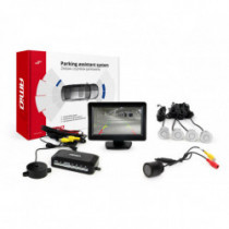 Asistenty parkovania TFT01 4,3 s kamerou HD-301-IR, 4-senzorové, strieborné